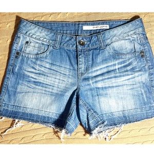 DKNY distressed denim jean shorts